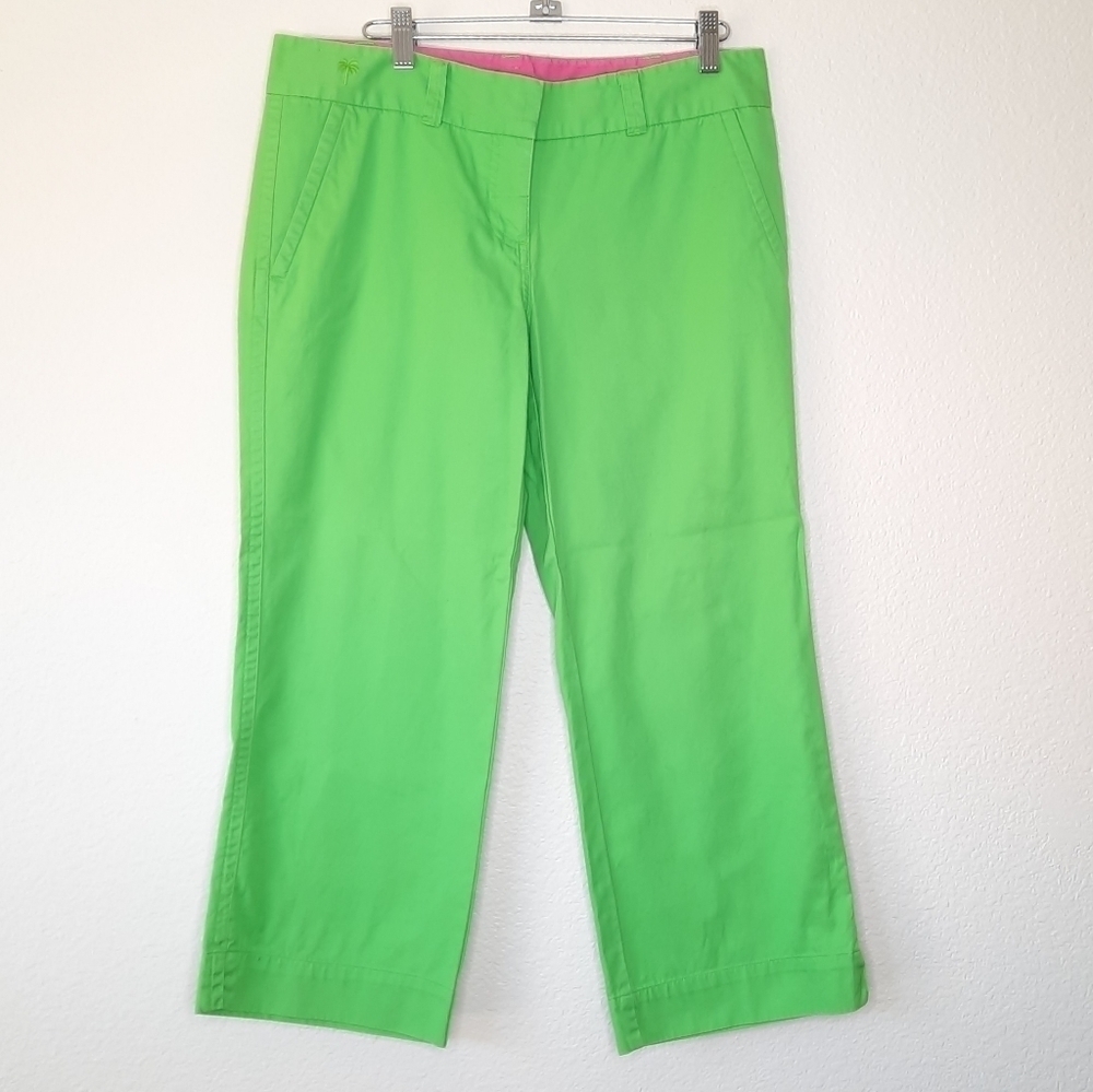 Lilly Pulitzer White Label Green Crop Golf Pants 6